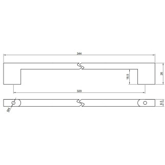 4 x Uchwyt meblowy czarny 320 mm metalowy