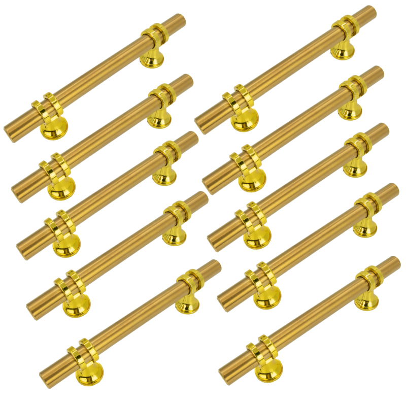 10 x Uchwyt meblowy reling Apollo 96 mm złoty