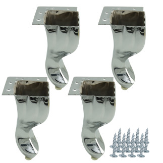 4 x Nóżka meblowa Ludwik srebrna wysokość 14.5 cm