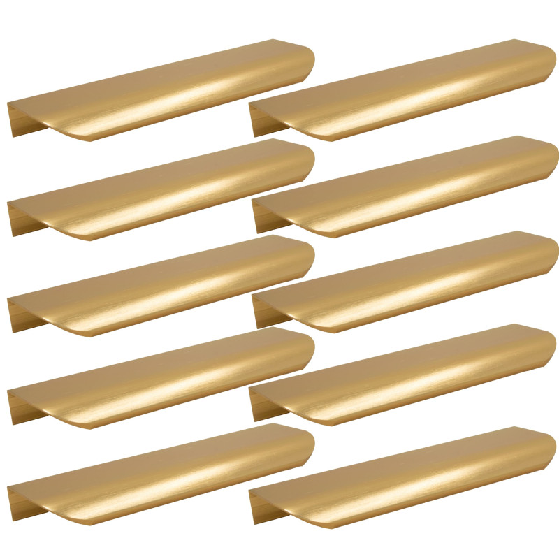 10 x Uchwyt meblowy krawędziowy 130 mm złoty ciemniejszy 10 x Uchwyt meblowy krawędziowy 130 mm złoty ciemniejszy