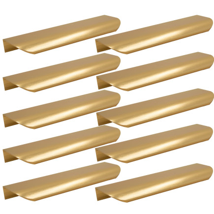 10 x Uchwyt meblowy krawędziowy 130 mm złoty ciemniejszy