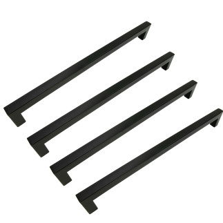 4 x Uchwyt meblowy klasyczny 224 mm czarny Metalowy uchwyt do szafki