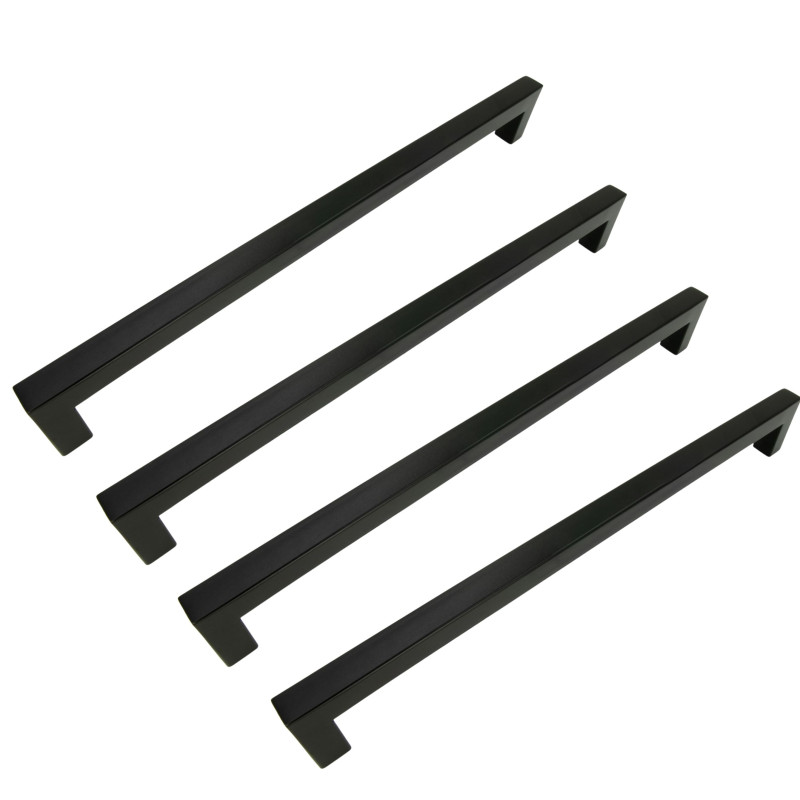 4 x Uchwyt meblowy klasyczny 288 mm czarny Metalowy uchwyt do szuflady 4 x Uchwyt meblowy klasyczny 288 mm czarny Metalowy uchwyt do szuflady