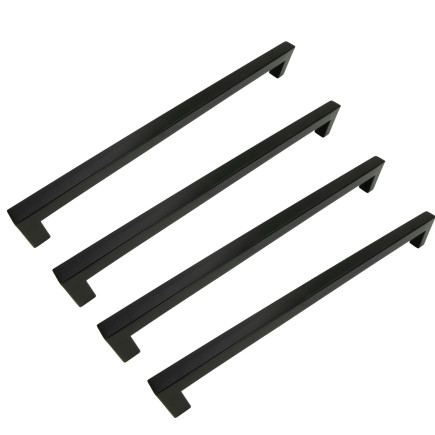 4 x Uchwyt meblowy klasyczny 288 mm czarny Metalowy uchwyt do szuflady