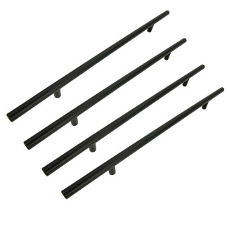 4 x Uchwyt meblowy Reling 224 mm czarny Metalowy uchwyt do szafek szuflad