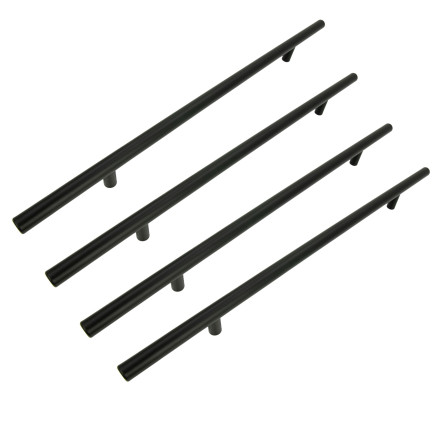 4 x Uchwyt meblowy Reling 224 mm czarny Metalowy uchwyt do szafek szuflad