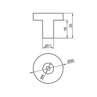 4 x Gałka meblowa okrągła metalowa srebrna