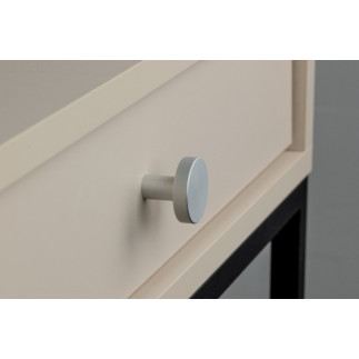 10 x Gałka meblowa okrągła metalowa srebrna