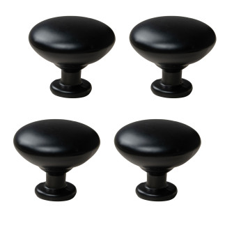 4 x Gałka meblowa okrągła metalowa czarna
