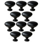10 x Gałka meblowa okrągła metalowa czarna