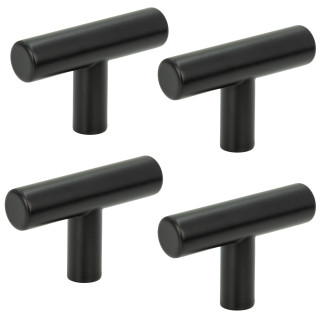 4 x Gałka meblowa reling metalowa czarna nowoczesna