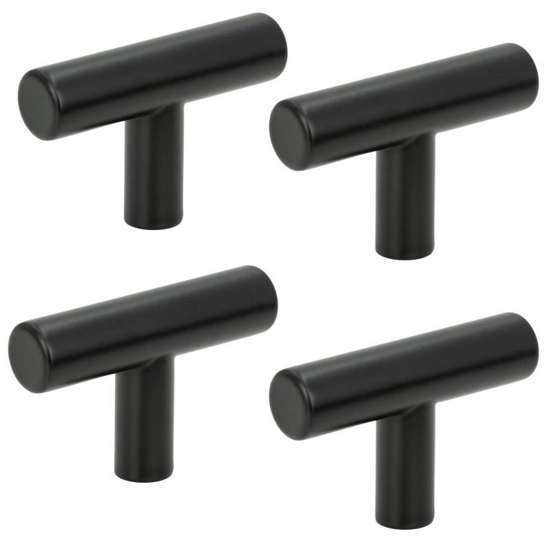4 x Gałka meblowa reling metalowa czarna nowoczesna