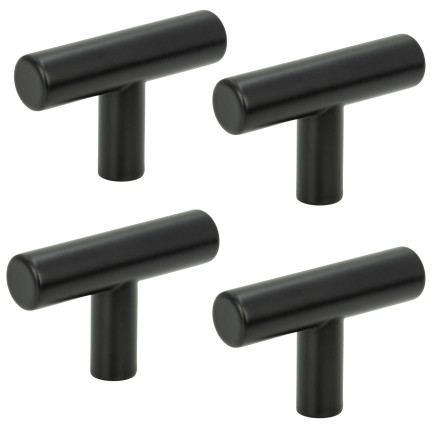4 x Gałka meblowa reling metalowa czarna nowoczesna