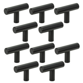 10 x Gałka meblowa reling metalowa czarna nowoczesna