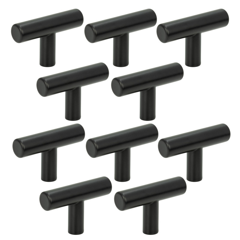 10 x Gałka meblowa reling metalowa czarna nowoczesna 10 x Gałka meblowa reling metalowa czarna nowoczesna