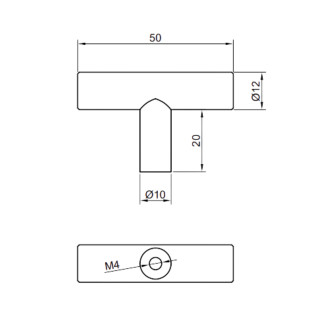 10 x Gałka meblowa reling metalowa czarna nowoczesna