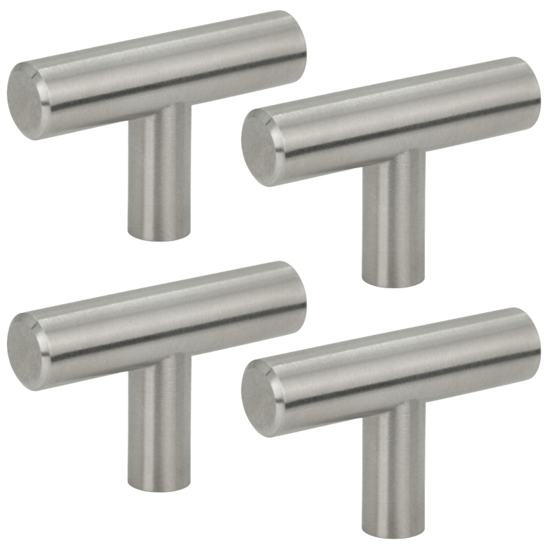 4 x Gałka meblowa reling metalowa srebro szczotkowane