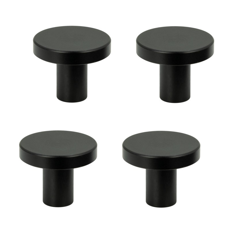 4 x Gałka meblowa okrągła czarna metalowa 2,5 cm