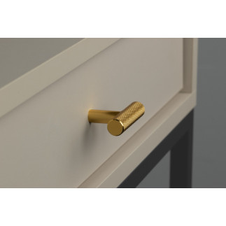 4 x Gałka meblowa reling ryflowana radełkowana metalowa złoto szczotkowane