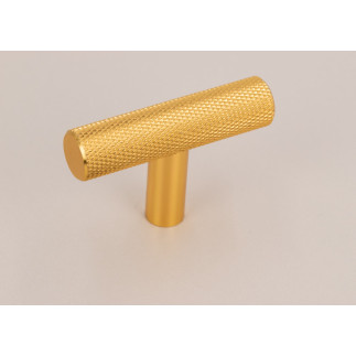 4 x Gałka meblowa reling ryflowana radełkowana metalowa złoto szczotkowane