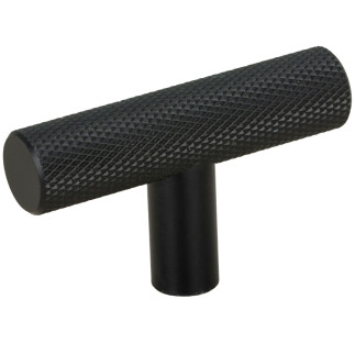 4 x Gałka meblowa reling ryflowana metalowa czarna