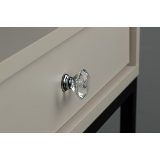 4 x Gałka meblowa okrągła Diament srebrna