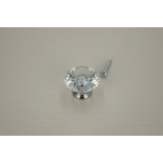 10 x Gałka meblowa okrągła Diament srebrna