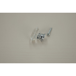 10 x Gałka meblowa okrągła Diament srebrna