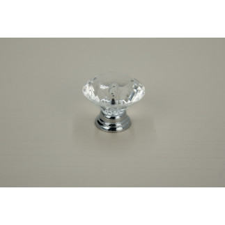 10 x Gałka meblowa okrągła Diament srebrna