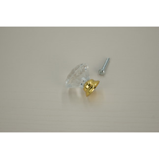 10 x Gałka meblowa okrągła Diament złota