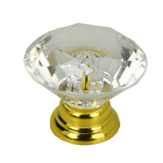 10 x Gałka meblowa okrągła Diament złota