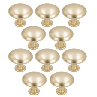 10 x Gałka meblowa okrągła metalowa złota