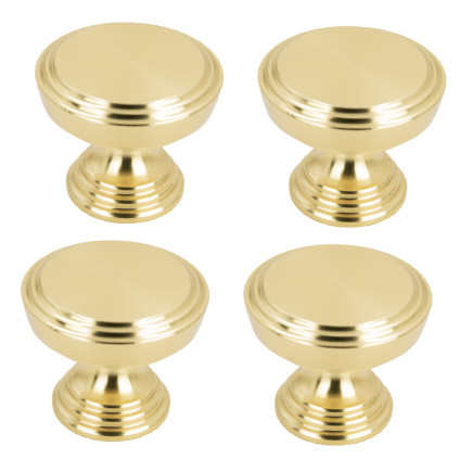 4 x Gałka meblowa okrągła metalowa złota