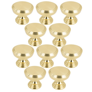 10 x Gałka meblowa okrągła metalowa złota