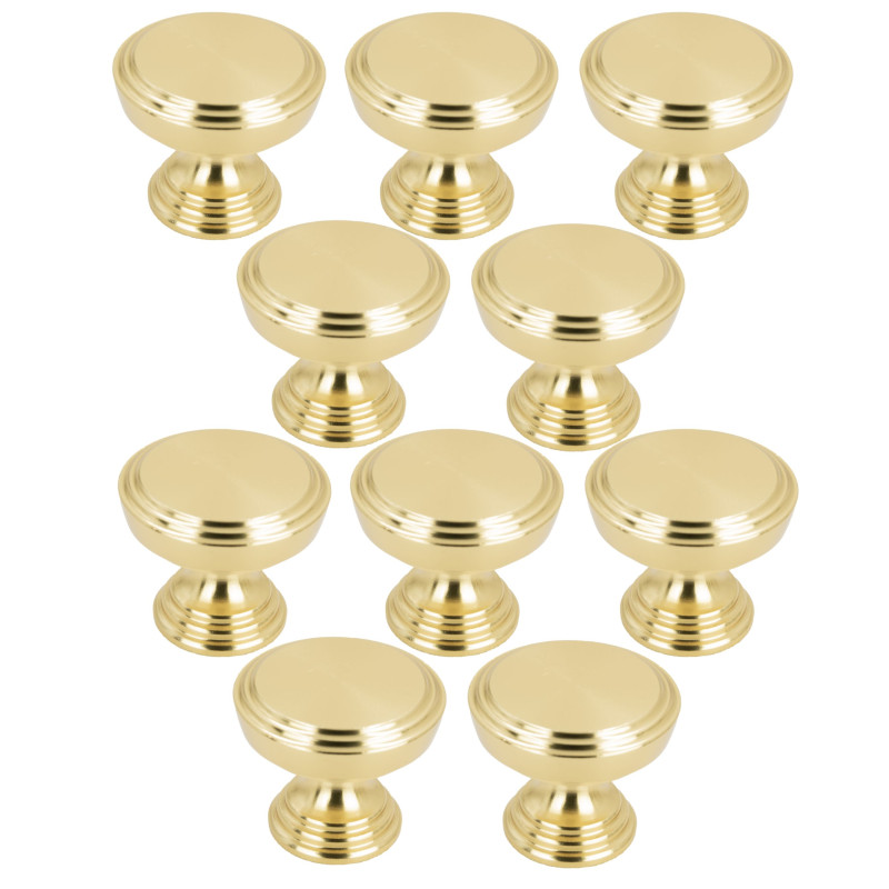 10 x Gałka meblowa okrągła metalowa złota 10 x Gałka meblowa okrągła metalowa złota