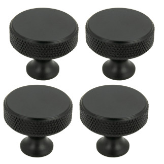 4 x Gałka meblowa okrągła metalowa czarna