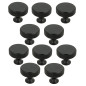 10 x Gałka meblowa okrągła metalowa czarna