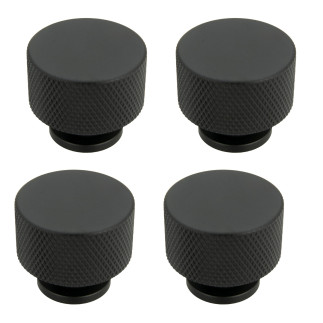 4 x Gałka meblowa okrągła metalowa czarna