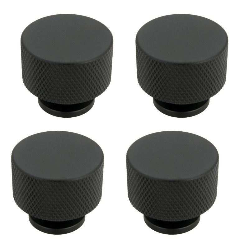 4 x Gałka meblowa okrągła metalowa czarna 4 x Gałka meblowa okrągła metalowa czarna