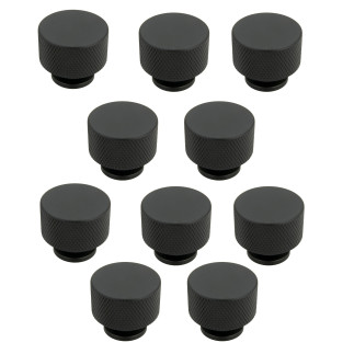 10 x Gałka meblowa okrągła metalowa czarna
