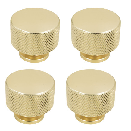 4 x Gałka meblowa okrągła metalowa Złota