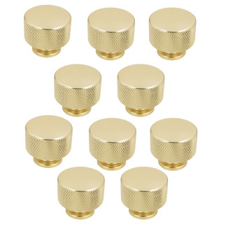 10 x Gałka meblowa okrągła metalowa Złota