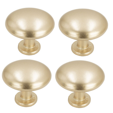4 x Gałka meblowa okrągła metalowa złota