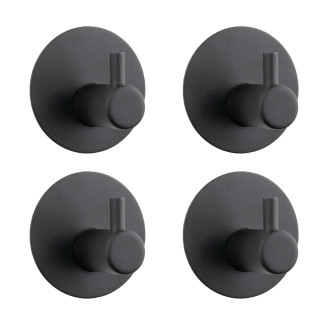 4 x Wieszak łazienkowy ścienny samoprzylepny czarny metalowy