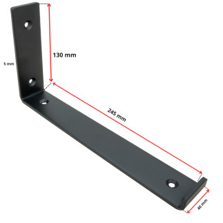 Wspornik półki LOFT 24,5 cm uchwyt pod półkę  wygięte