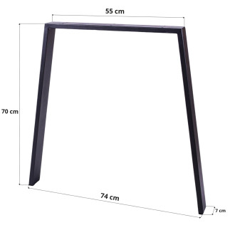 Nogi metalowe do stołu ławy stolika biurka czarne 2 szt