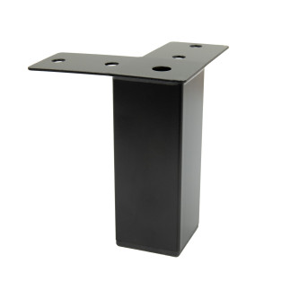 Nóżka meblowa Prosta kwadratowa czarna metalowa 10 cm
