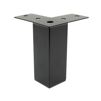 Nóżka meblowa Prosta kwadratowa czarna metalowa 10 cm