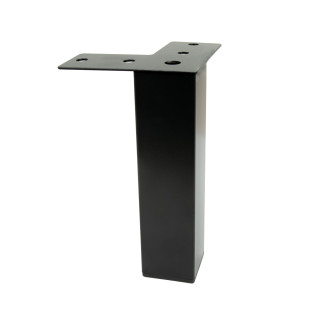 Nóżka meblowa Prosta kwadratowa czarna metalowa 15 cm