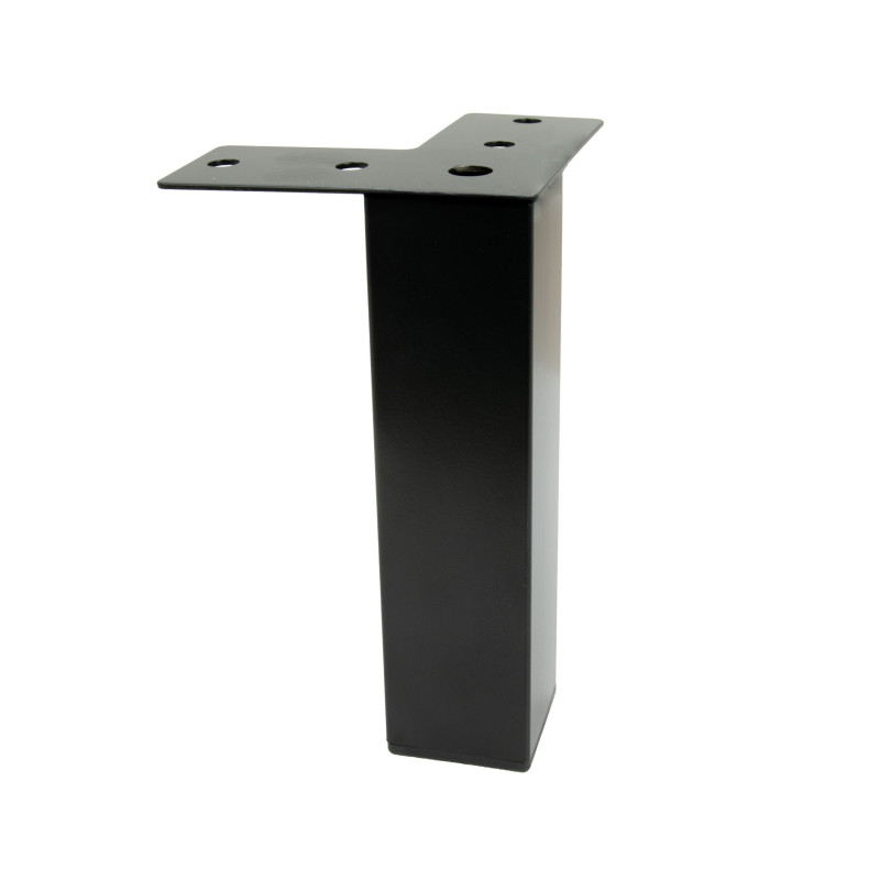 Nóżka meblowa Prosta kwadratowa czarna metalowa 15 cm Nóżka meblowa Prosta kwadratowa czarna metalowa 15 cm